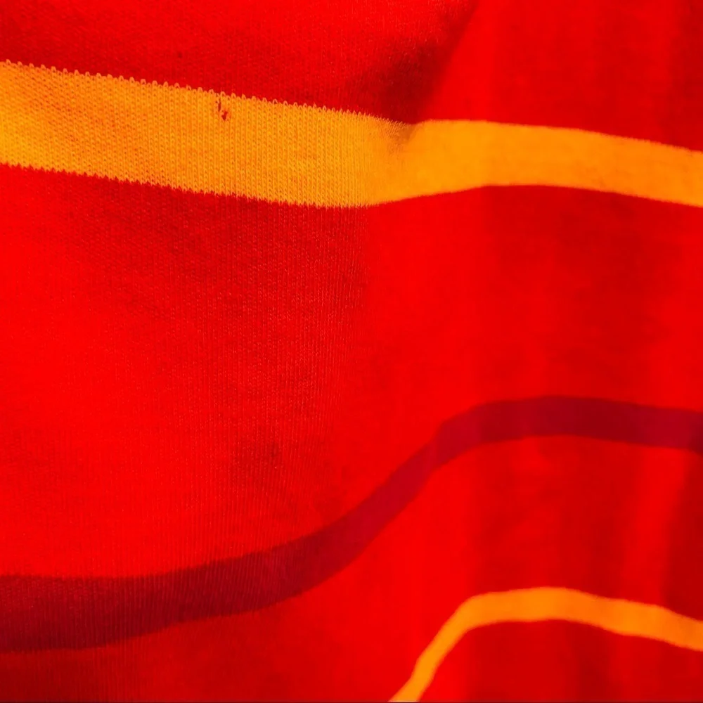 Vintage Adrienne Vittadini sport 100% cotton red multicolor Striped Midi Skirt